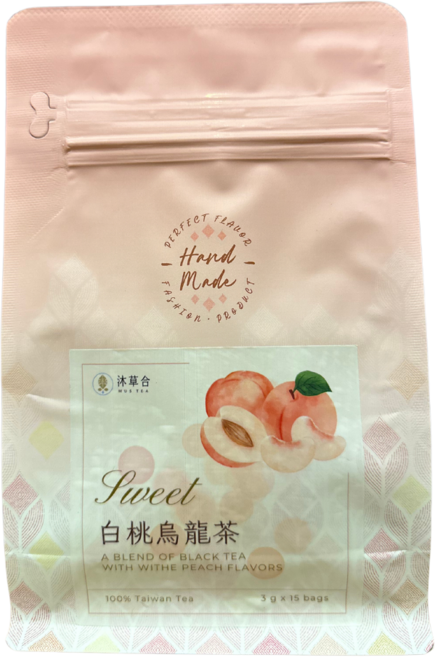 沐草合 白桃烏龍茶 台灣精選茶葉 蜜桃風味茶包 (15入), 3g, 1個, 15個裝