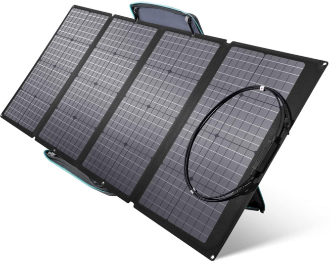 EcoFlow 160W 便攜式太陽能板 (22%轉換率/IP68/附支架), 黑色, 1個