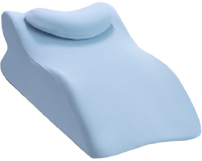 冰絲涼感趴睡枕：午睡神器 床上減壓靠墊 多功能腰靠床頭枕, 深灰色鳥眼布【附頭枕可拆洗】德絨記憶枕芯