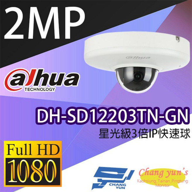 大華 DH-SD12203TN-GN 星光級3倍光學變焦1080P IP快速球型監視器, 1個, 數量