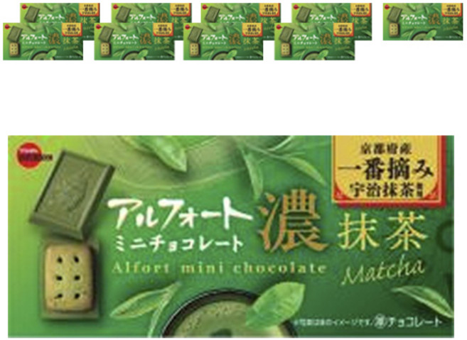 Bourbon Alfort 迷你巧克力濃鬱抹茶口味 12入, 10個