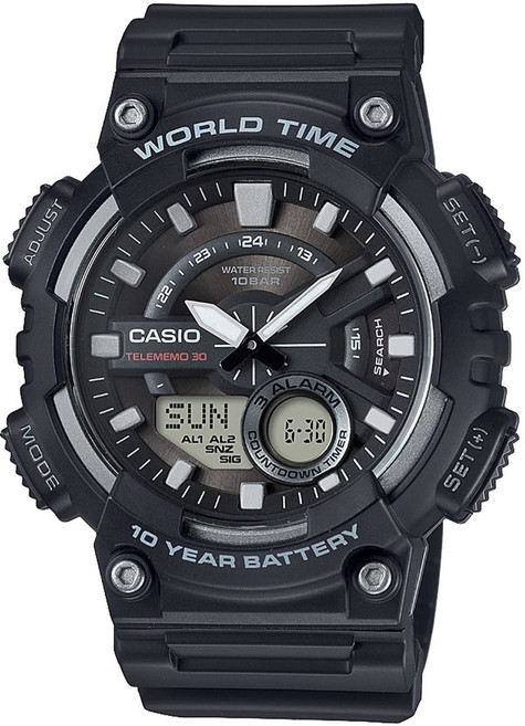 CASIO 卡西歐 10Bar聚氨酯男款腕錶 AEQ-110W-1AJH