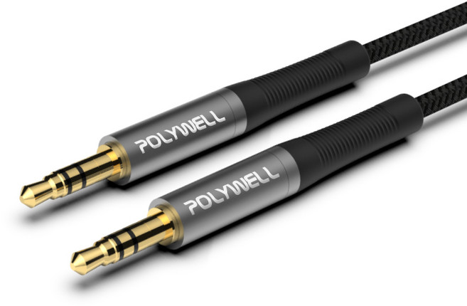 POLYWELL 3.5mm 公對公音源線 三極, 無, 1條