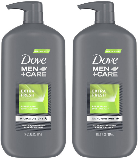 Dove 多芬 男士清爽植物萃取沐浴乳, 2個, 887ml