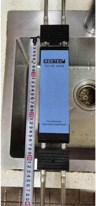 REETEC 水槽式硅膠底座不銹鋼磨刀架 防滑穩固 輕鬆磨刀, 1個