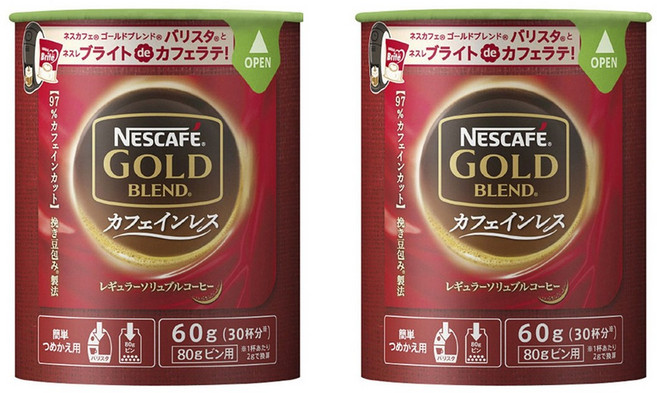 NESCAFE 雀巢咖啡 金牌微研磨咖啡補充罐 低咖啡因, 2個, 1入