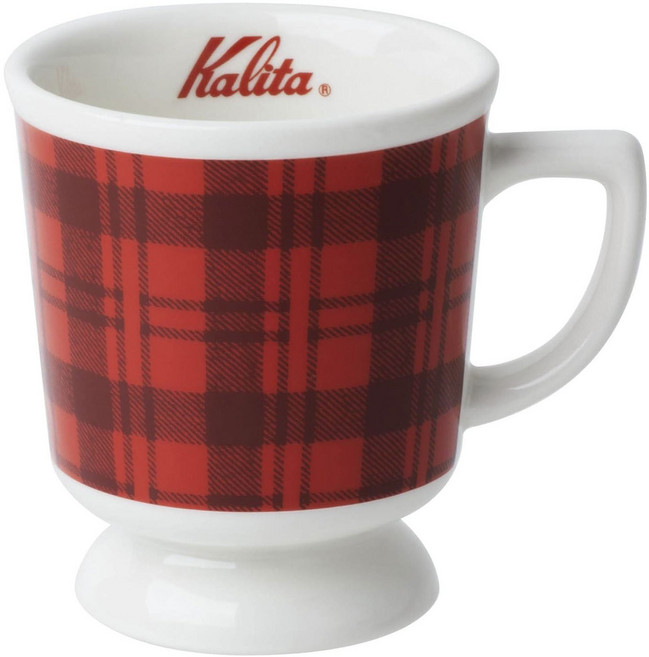 Kalita 復古格紋馬克杯 S 200ml, 1個, 紅色