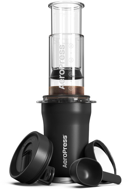 AeroPress 愛樂壓Go Plus 旅行保溫版 美國製造 免插電咖啡機, 沈穩黑, 1個