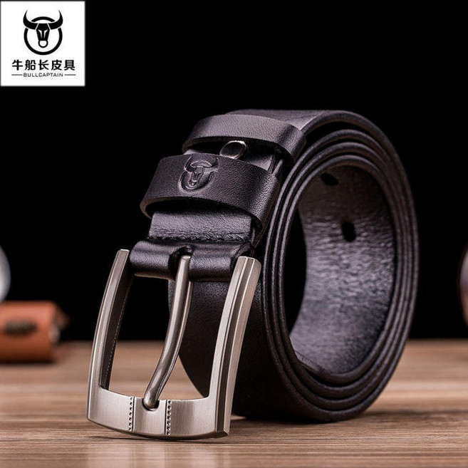 休閑皮針扣加厚頭層牛皮皮帶