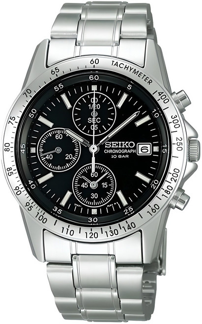 Seiko 精工 男士三眼計時鋼帶石英錶 SBTQ041