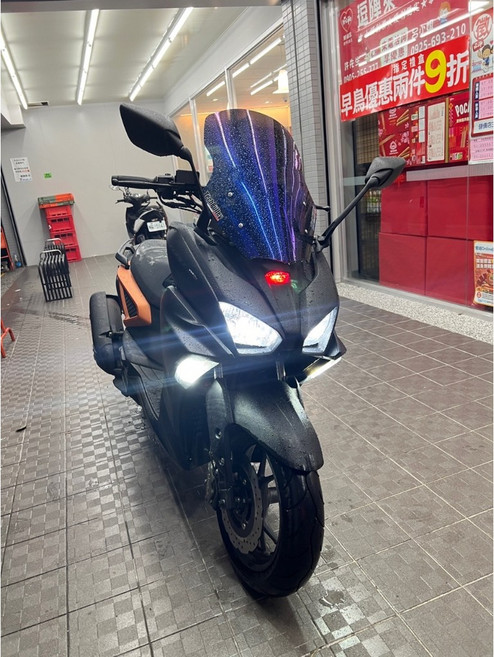 輝哥 FORCE 2.0 風鏡後照鏡前移組, 透明,TM530N - CB水轉印卡夢藍金鏡