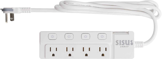 SISU新minimal-w延長線 5開4座 獨立開關 節能省電 安全耐用, 白色, 1個, 270cm