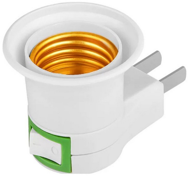 萬向燈座 插頭燈座 小夜燈 床頭燈 走道燈 E27燈頭 壁燈座 燈泡 燈座, 110V E27 開關燈座(圓口), 白色