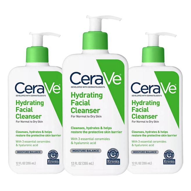 CeraVe 適樂膚 輕柔保濕潔面露, 3瓶, 355ml
