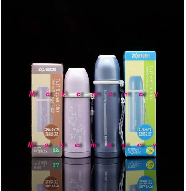 ZOJIRUSHI 象印 不鏽鋼真空保溫瓶, 紫, 200ml, 1個