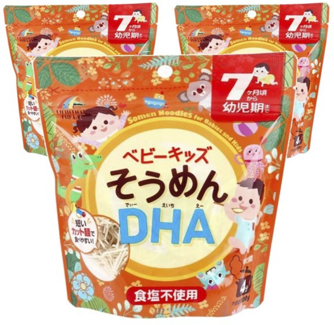 Unimat 兒童DHA素麵, 3個, 100g