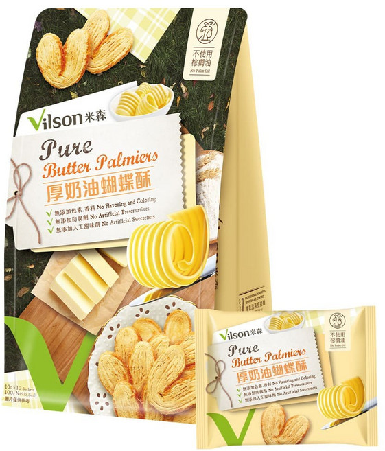 【米森Vilson】厚奶油蝴蝶酥, 10g, 10入