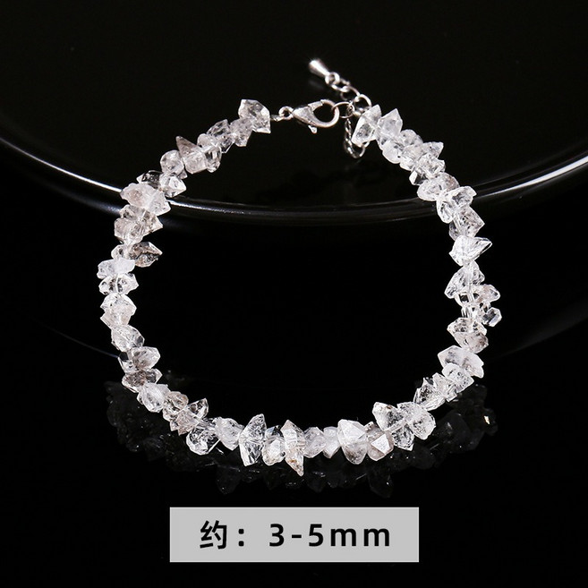 LINK JD GEMS 天然閃靈鑽碎石手鏈 3-5mm 隨形水晶手環 女款單圈手飾