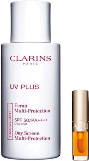 클라랑스 UV 플러스 선크림 트렌스루센트 SPF50+ PA++++, 1개, 50ml (+R.LUX 립 컴포트 오일 미니 증정)