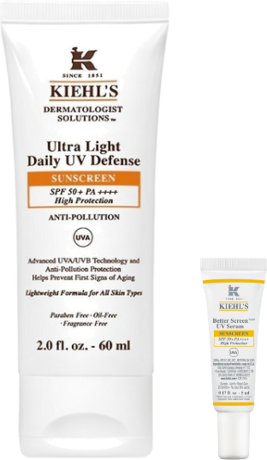 키엘 울트라 라이트 데일리 유브이 디펜스 썬스크린 SPF50+ PA++++, 1개, 60ml (+키엘 UV 선세럼 사은품 증정)