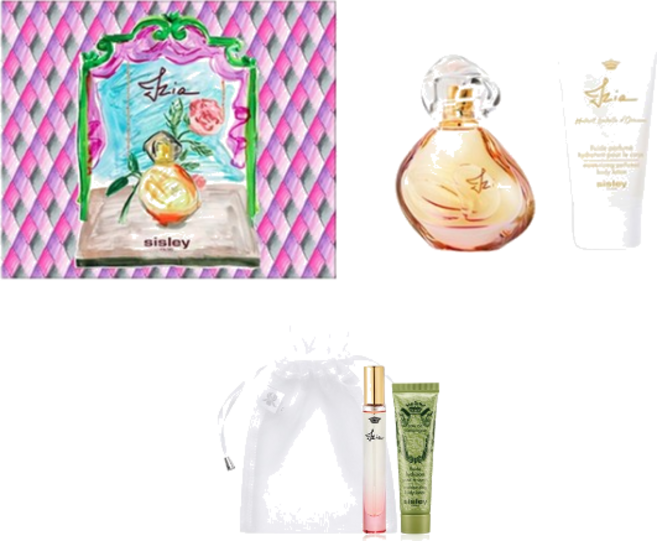 시슬리화장품 이지아 오 드 빠르퓸 30ml + 바디로션 50ml 선물세트, 1세트 (+시슬리 3종 사은품 증정)