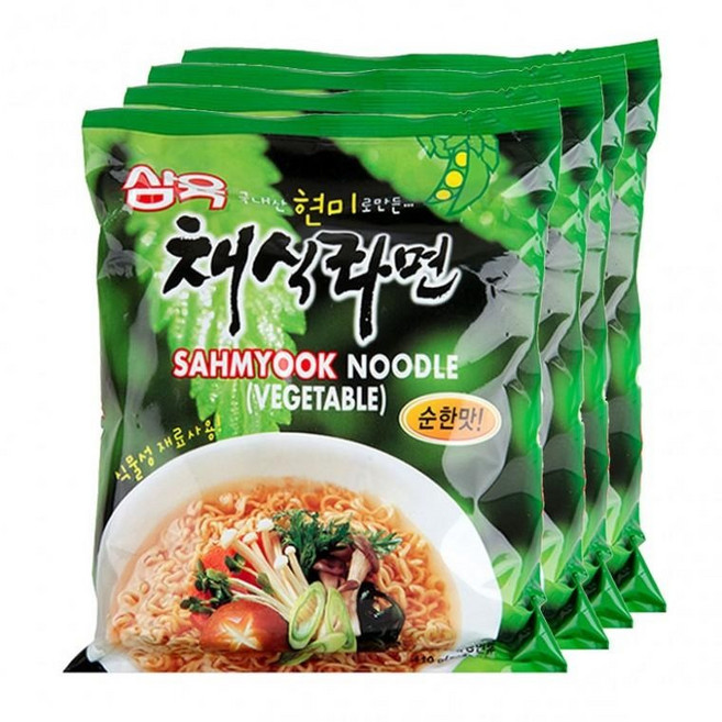 삼육 채식라면 순한맛 110g, 4개