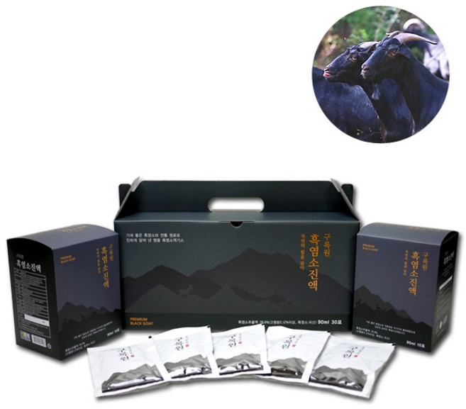 구록원 전통 흑염소진액 90ml 70포 제조특허 보유 냄새 없고 부드럽고 진한 맛 고급 선물 추천, 70개