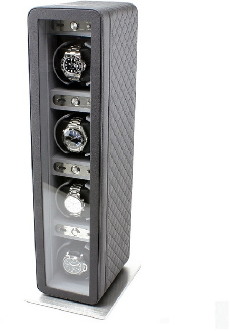 [Heiden] 하이덴 모나코 쿼드 와치와인더 HD021-Black Leather 블랙레더 4구 명품 시계보관함