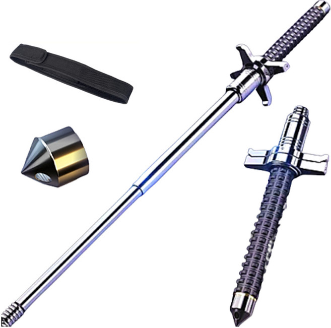 더배라 유텍터 삼단봉 호신용 3단봉 진압봉 경찰봉 호신봉 몽둥이 경찰 무기 휴대용 asp SD-블랙, 실버, 1개