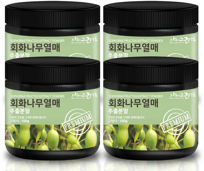그린약초 회화나무열매 추출분말, 4개, 100g