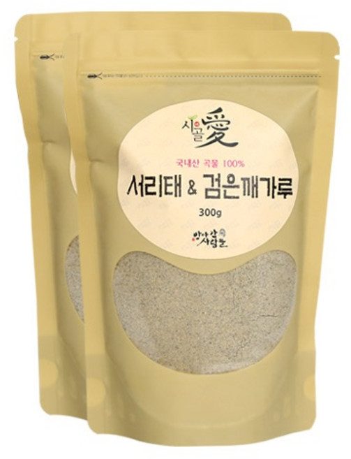 방앗간 사람들 국산 10곡 영양 미숫가루 곡물가루 블랙푸드 미숫가루, 300g, 서리태+검은깨가루 2봉