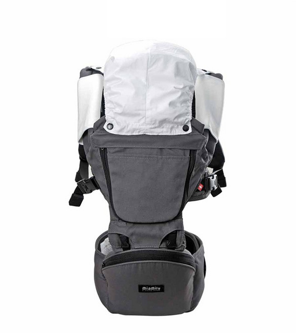 미아밀리 힙스터 플러스 베이비 캐리어 힙시트 아기띠 MiaMily HIPSTER PLUS, 올가닉 코튼 그레이