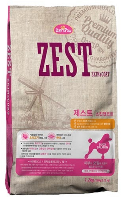 데이스포 [펫 파라다이스]제스트 스킨앤코트1.2kg 사료, 1.2kg, 오리, 1개