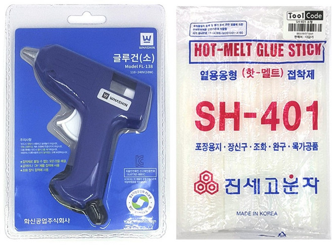 화신 글루건 10w 소형 + 글루건심 80p 세트, 1개