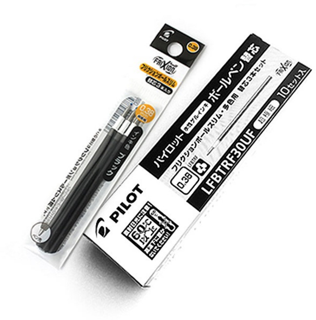 pilot 파이롯트 프릭션 지워지는 볼펜 다색 리필심 0.38mm 10개(1다스)