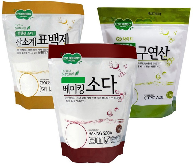 하이지 베이킹소다 3종세트 / 베이킹소다+구연산+과탄산소다 - 각1kg, 1세트, 1L