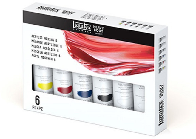 리퀴텍스 헤비바디 믹싱 아크릴 물감 59ml 6색 세트