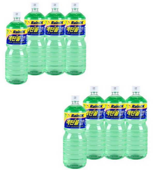 불스원 레인OK 에탄올 그린워셔액, 1.8L, 8개