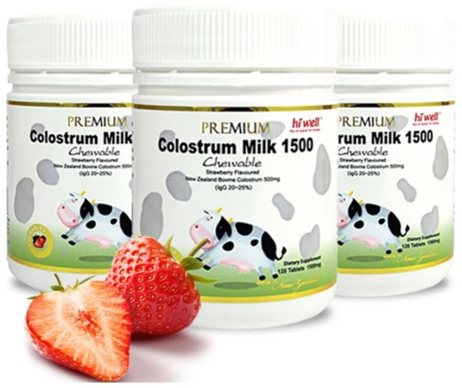 [하이웰]프리미엄 초유 1500 120츄어블정 (딸기맛) 3개 세트 [10만원 이상 사은품증정], 120정 - 쿠팡