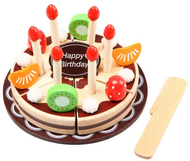 토도리브로 원목 생일케이크 놀이세트, 상세 설명 참조, 1개
