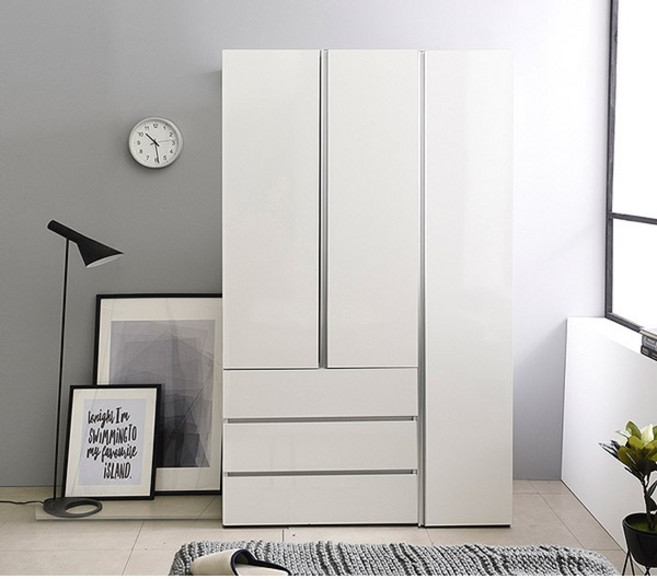 삼익가구 그레이스 고광택 키큰옷장 1200세트(서랍형800+일반형400) 장롱/붙박이장>>장롱세트, 화이트