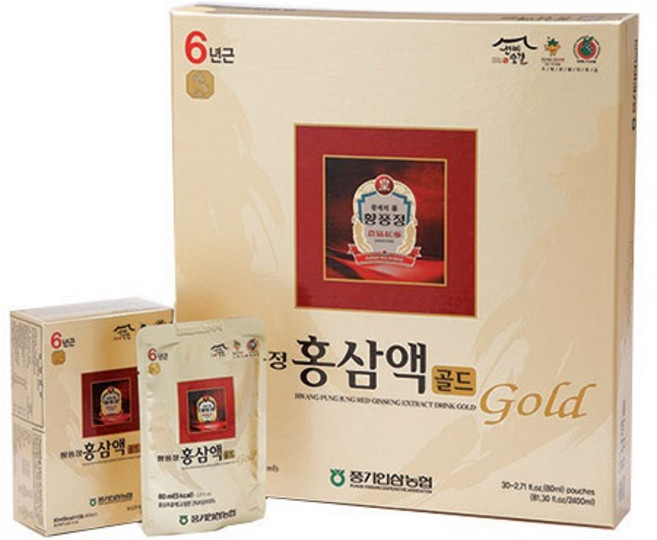 토종홍삼원 6년근 황풍정 홍삼액골드 80mlx30포 + 홍삼정 캔디300g 풍기인삼농협, 30개, 80ml