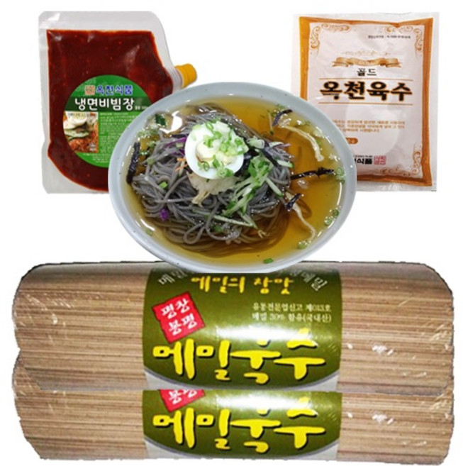 봉평원 메밀국수2kg+비빔장500g+육수5봉=세트(10인분) 건면메밀국수 메밀막국수, 1세트, 5kg