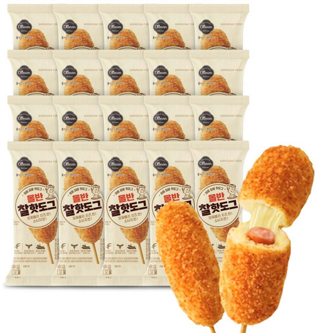 [신세계TV쇼핑]신세계푸드 올반 찰핫도그80g*40봉, 80g, 20개