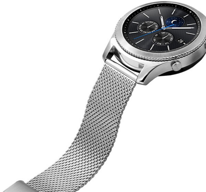 /사은품 공구/ 기어 S3 호환 클래식 메쉬 실버 22mm 시계줄 메탈밴드