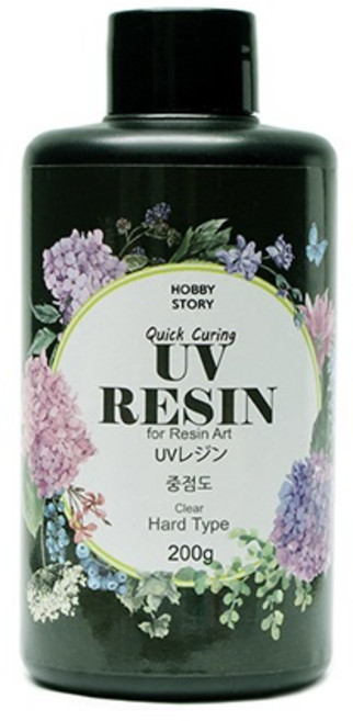 유브이레진 UV Resin Clear Hard Type 중점도 200g, 1개