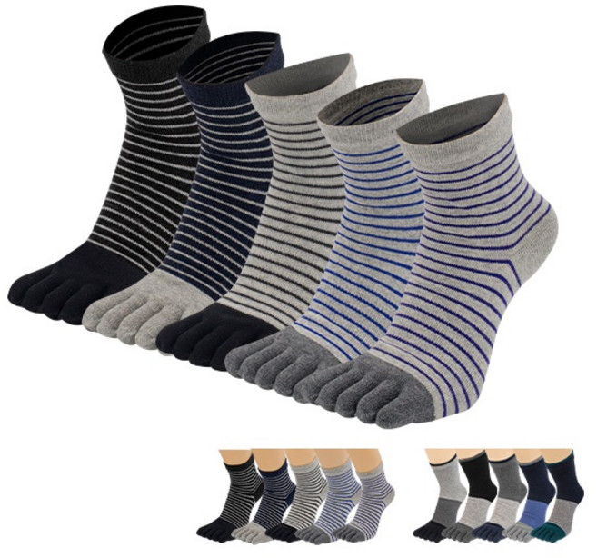 맨즈베이직 남성용 패션 발가락 양말 5매 세트