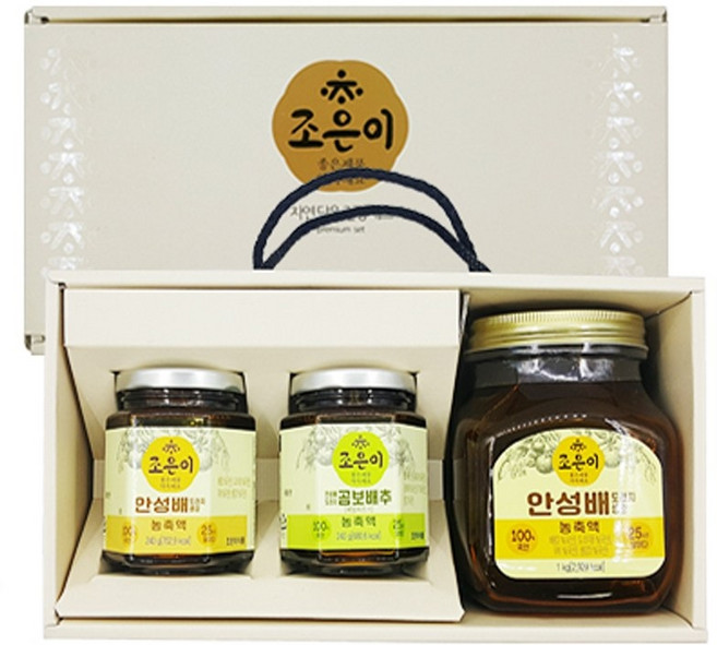 조은이식품 안성배 도라지 생강 곰보배추 농축액혼합세트 자연담은건강세트 240g 2병+1kg 1병