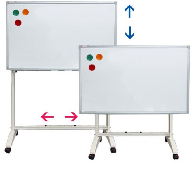진양화이트보드 화이트보드 높낮이조절 아이보리하나로스탠드 세트, 알루미늄