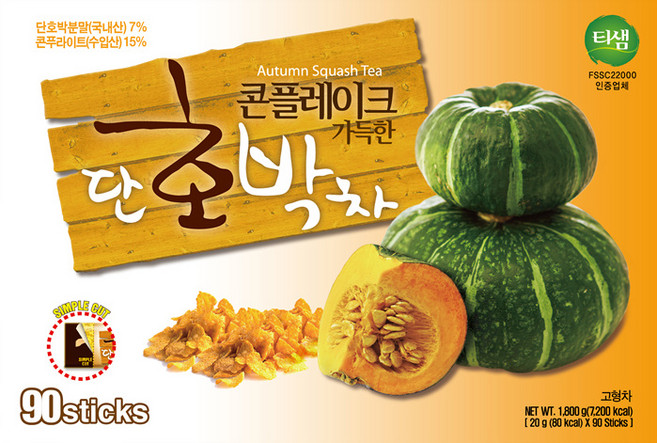 콘플레이크 단호박차, 20g, 90개